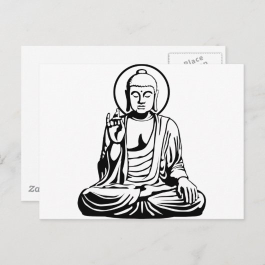 Young Buddha No.1 (Schwarz-weiß) Postkarte (Vorne/Hinten)