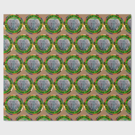 Young Bull Elephant African Safari Wrapping Paper Geschenkpapier (Flach)