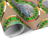 Young Bull Elephant African Safari Wrapping Paper Geschenkpapier (Rolleneckpunkt)