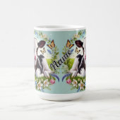 Young Calf mit Blumenreath und Schmetterlingen Kaffeetasse (Mittel)