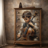 Young Cellist Decoupage Seidenpapier