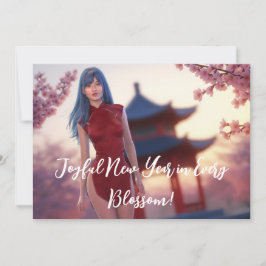 Young Cheongsam Beauty Posing für chinesisches Neu Feiertagskarte