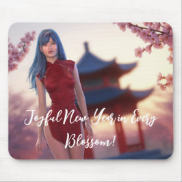 Young Cheongsam Beauty Posing für chinesisches Neu Mousepad