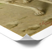 Young Child and a Big Dog (oil on canvas) Poster (Ecke)