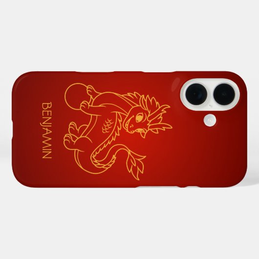 Young Chinese Dragon in Red Case-Mate iPhone Hülle (Rückseite (Horizontal))