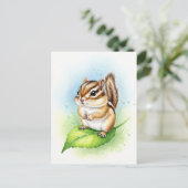 Young Chipmunk Baby Wild Animals Postcard Postkarte (Stehend Vorderseite)