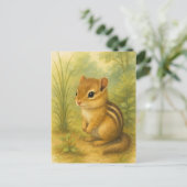 Young Chipmunk Baby Wild Animals Postcard Postkarte (Stehend Vorderseite)