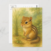 Young Chipmunk Baby Wild Animals Postcard Postkarte (Vorne/Hinten)