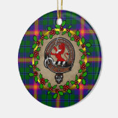 Young Clan Abzeichen & Tartan Personalisiert Weihn Keramik Ornament (Links)