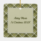 Young Cougar Wildlife Portrait Personalisiert Keramikornament (Rückseite)