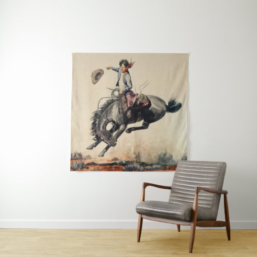 "Young Cowboy" von Will James Wandteppich (Beispiel)