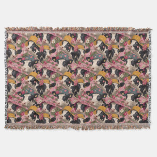 Young Cows Wearing Spring Hats In Strawberry Field Decke