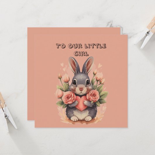 Young Daughter Valentine Karte (Vorderseite/Rückseite Beispiel)