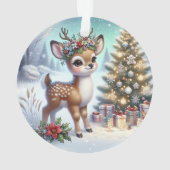 Young Deer with Floral Crown & Tree Ornament (Rückseite)