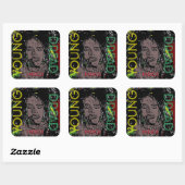 YOUNG DREAD INDICA QUADRATISCHER AUFKLEBER (Blatt)