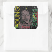 YOUNG DREAD INDICA QUADRATISCHER AUFKLEBER (Tasche)