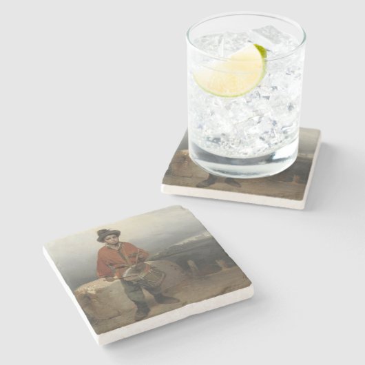 Young Drummer Boy (von Gerolamo Induno) Steinuntersetzer (Seitenansicht)