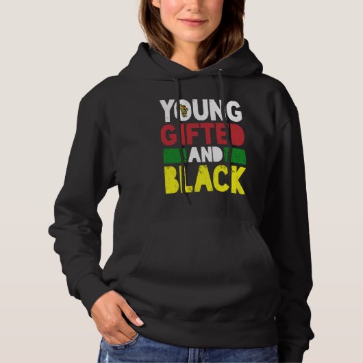 Young ed And Black African Pride Black History Mon Hoodie (Vorderseite)