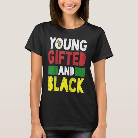 Young ed And Black African Pride Black History Mon T-Shirt (Vorderseite)