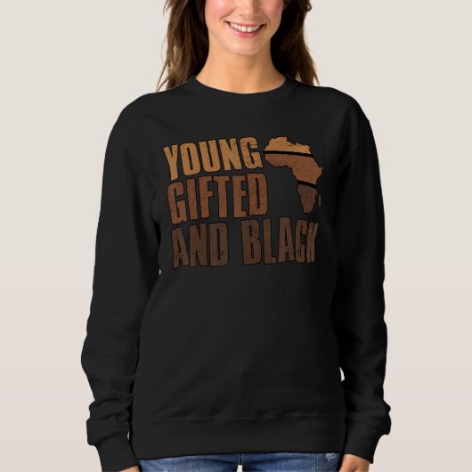Young ed And Black Girl  Melanin Queen Girls Kids  Sweatshirt (Vorderseite)