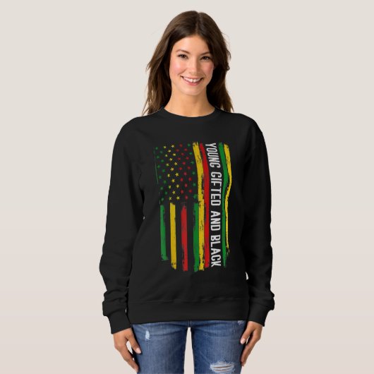 Young ed And Black History Afro African Pride Kids Sweatshirt (Vorne ganz)