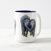 Young Elephants Coffee Mug Zweifarbige Tasse (VorderseiteRechts)