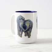 Young Elephants Coffee Mug Zweifarbige Tasse (Vorderseite Links)