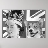 Young Elizabeth II. und ihr Corgi Poster (Vorne)