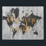 Young Explorer VI Puzzle<br><div class="desc">Ein niedliches Design mit einem goldenen Text und einer schwarzen Weltkarte auf grauem Hintergrund. Künstler: Studio W</div>