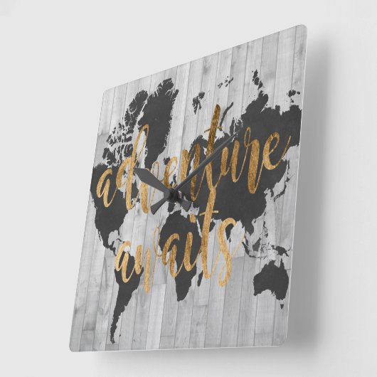 Young Explorer VI Quadratische Wanduhr (Winkel)