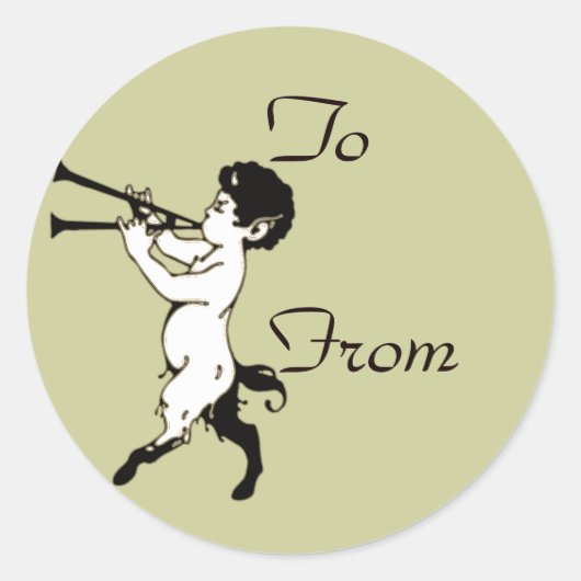 Young Faun mit Doppelschlag Runder Aufkleber (Vorderseite)