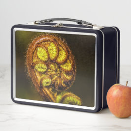 Young Fern Blätter Metall Brotdose