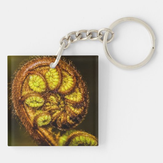 Young Fern Blätter Schlüsselanhänger (Rückseite)