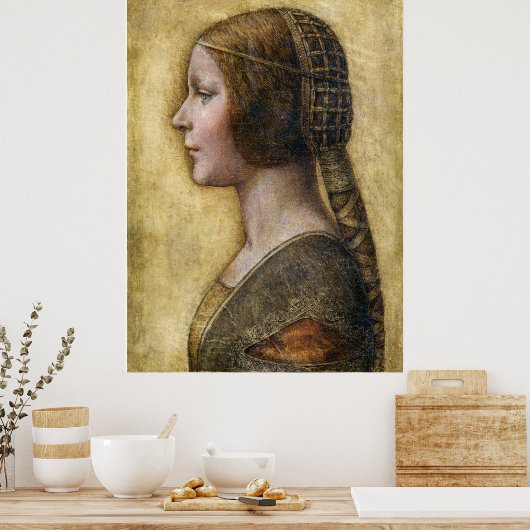 Young Fiancée (1495). Gemalt von Leonardo da Vinci Poster (Küche)