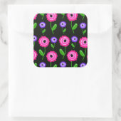 Young Florals Quadratischer Aufkleber (Tasche)