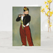 Young Flutist Fifer Manet Impressionist Malerei Karte (Gelbe Blume)