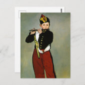 Young Flutist Fifer Manet Impressionist Malerei Postkarte (Vorne/Hinten)