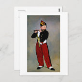 Young Flutist, The Fifer, Edouard Manet, 1866 Postkarte (Vorne/Hinten)