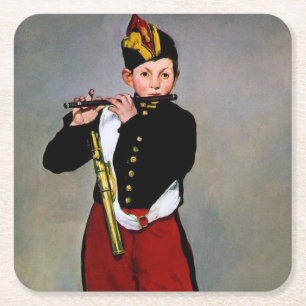Young Flutist, The Fifer, Edouard Manet, 1866 Rechteckiger Pappuntersetzer