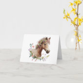 Young Foal Horse mit Blume BLANK Karte (Gelbe Blume)