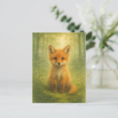 Young Fox Baby Wild Animals Postcard Postkarte (Stehend Vorderseite)