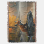 Young Fox im Herbst Decke (Vorderseite Vertikal)