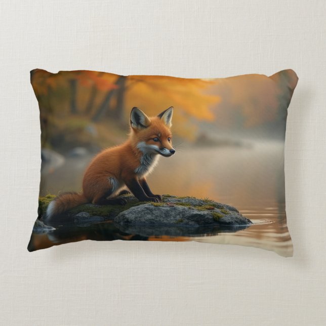 Young Fox im Herbst Dekokissen (Rückseite)