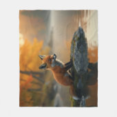 Young Fox im Herbst Fleecedecke (Vorderseite)