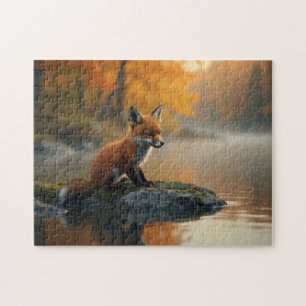 Young Fox im Herbst Puzzle
