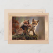Young Fox Trio Posting Postcross Postcard Postkarte (Vorne/Hinten)