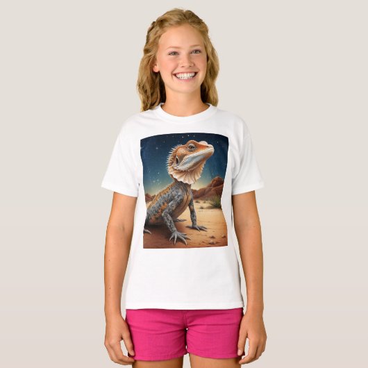 Young Frill-halted Lizard Wildlife Scene T-Shirt (Vorne ganz)