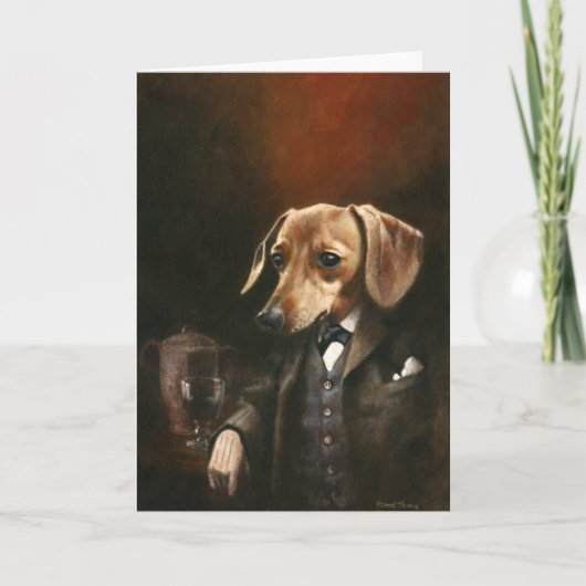 Young Gentleman Dackel Greetings Card Karte (Vorderseite)