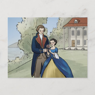 Young George und Martha Washington am Mount Vernon Postkarte