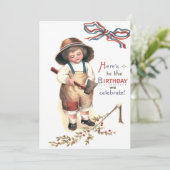 Young George Washington holt Cherry Tree herunter Einladung (Stehend Vorderseite)